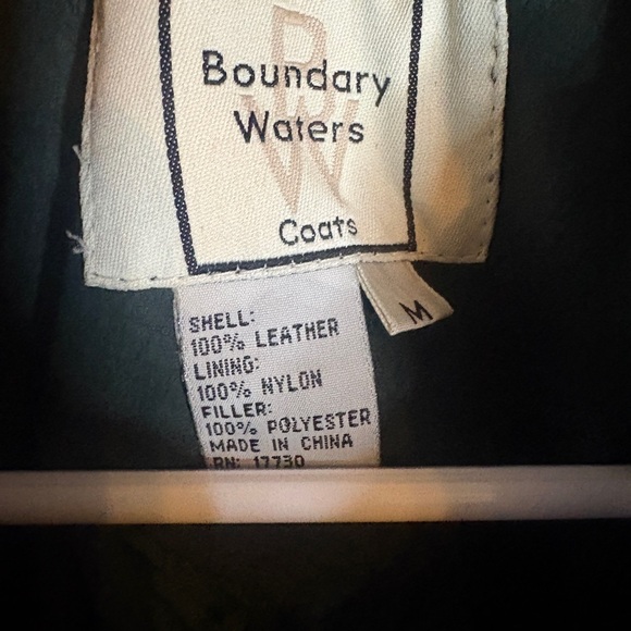 Boundary Waters 100% Leather Bomber Jacket – Size M (Forest Green) - Picture 2 of 3